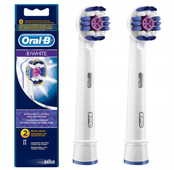 Сменные насадки для электрической зубной щетки Oral-B EB18 3D White  2 шт