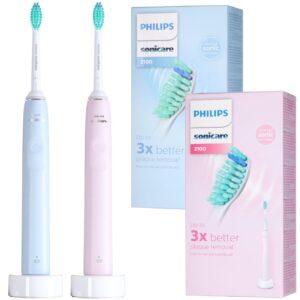Набор ультразвуковых зубных щеток Philips PRO Sonicare 2100 Daily Clean Pink/Blue