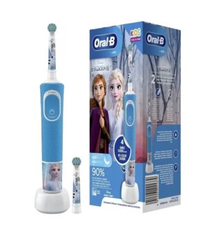 Электрическая зубная щетка детская Braun Oral-B Stages Power D100 Kids Frozen холодное сердце с двумя насадкам