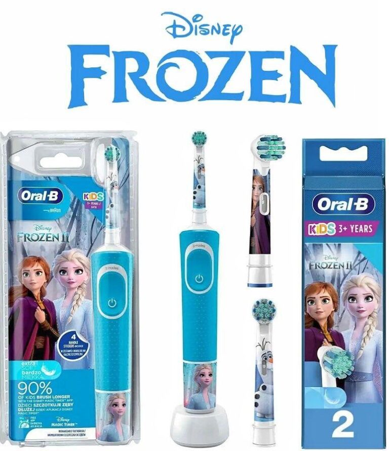 Электрическая зубная щетка детская Braun Oral-B D100 Kids Frozen холодное сердце + дополнительные насадки
