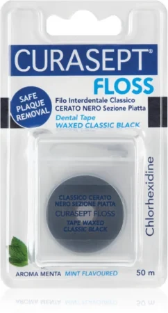 Зубна нитка Curasept Classic Black Floss  вощена з хлоргексидином