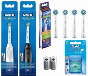 Набір електричних зубних щіток  BRAUN Oral-b DB5 Advance Power Pro Black + White з додатковими змінними насадками CrossAction 4 шт