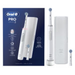 Електрична зубна щітка Braun Oral-B PRO3 3500 White з дорожнім футляром і двома насадками Sensitive clean