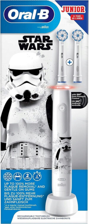Електрична зубна щітка дитяча Braun Oral-B D505 PRO 3 3000 Kids Junior 6+ Star Wars з двома насадками - Зображення 2