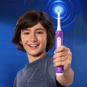 Електрична зубна щітка дитяча Braun Oral-B  D305 Pro Junior 6+ Sensi Ultrathin Purple - Зображення 2