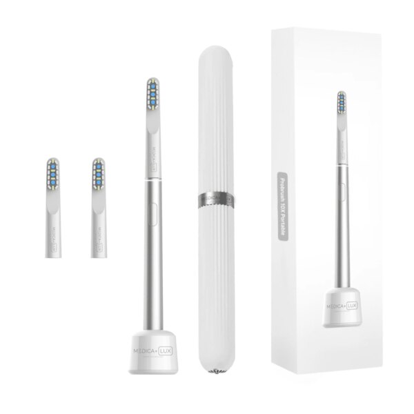 Відбілююча звукова зубна щітка MEDICA+ LUX 10Х Portable Grey Срібний