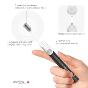 Звукова зубна щітка MEDICA+ ProBrush 7.0 Compact Black - Зображення 5