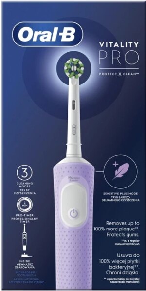 Електрична зубна щітка Braun Oral-B D103 Vitality PRO Lilac Фіолетова - Зображення 3