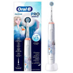 Электрическая зубная щетка Braun Oral-B Pro 3 Junior Frozen D505.513.Z3K  с двумя сменными насадками