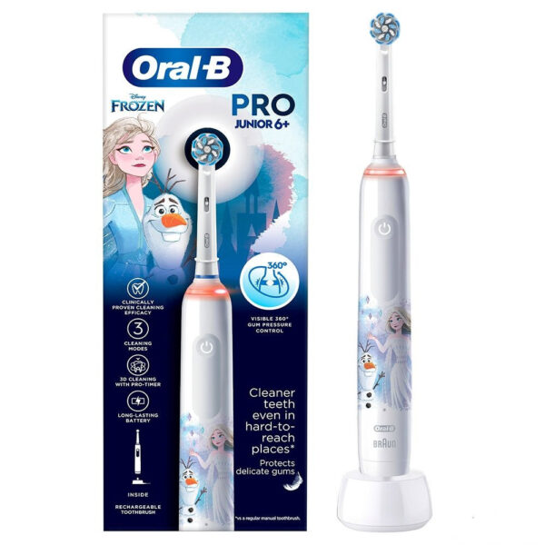 Електрична зубна щітка Braun Oral-B Pro 3 Junior Frozen D505.513.Z3K  з двома змінними насадками