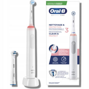 Электрическая зубная щетка Braun Oral-B  PRO 3 CLEAN&PROTECT WHITE 2 насадки
