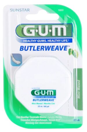 Зубная нить GUM Butlerweave 55 м с восковым покрытием и мятным ароматом