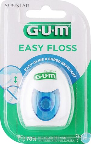 Нить для зубов GUM Easy Floss 30 м для быстрого и легкого удаления налета
