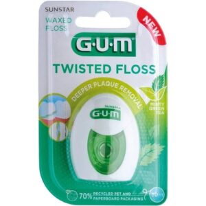 Зубная нить GUM Twisted Floss 30 м с мятным вкусом для ежедневной гигиены
