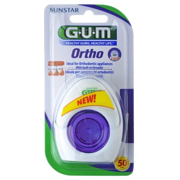 Зубная нить GUM Ortho Floss 50 од для эффективного ухода за ортодонтическими конструкциями