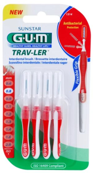 Набор межзубных щеток GUM Trav-Ler 0.8 мм 4шт для ежедневного ухода