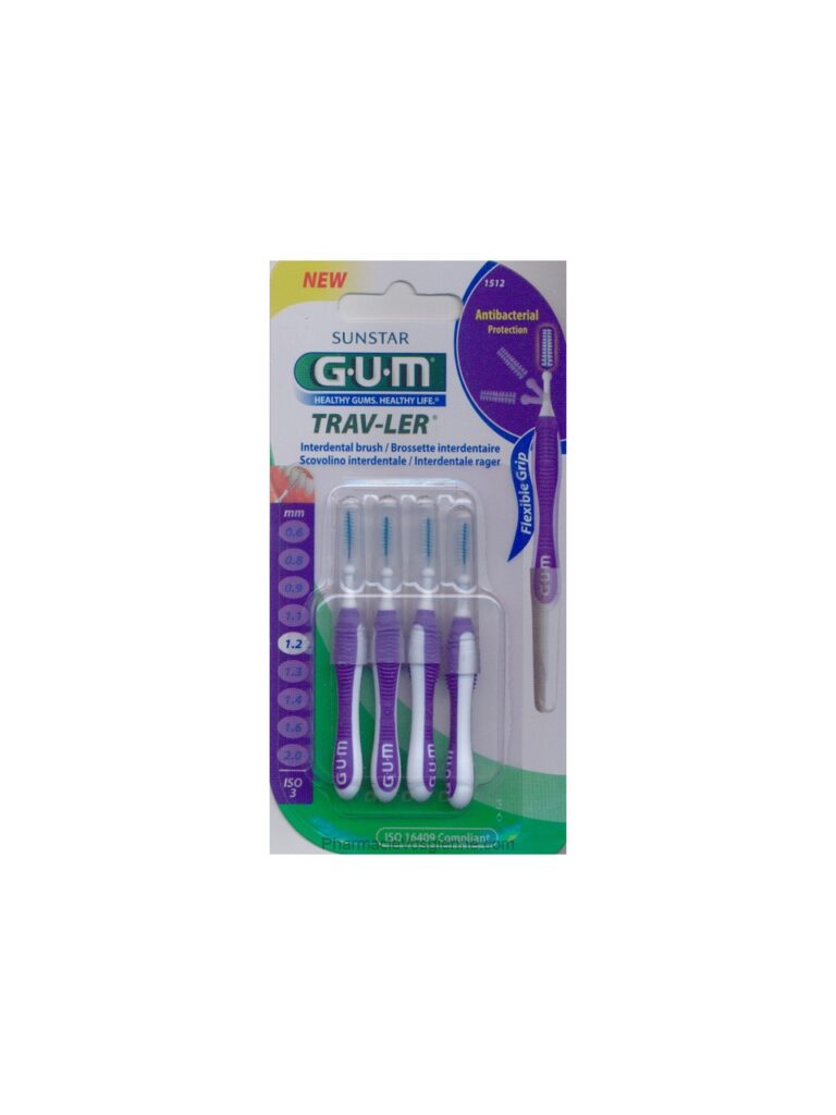 Межзубные щетки GUM Trav-Ler ISO 3 1.2 мм 4 шт с удобной ручкой для легкости использования