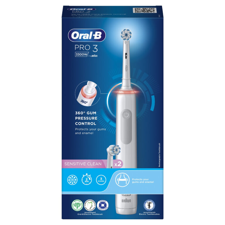 Электрическая  зубная щетка  Braun Oral-B PRO3 3300 White Cross Action 2 НАСАДКИ