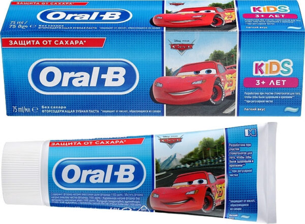 Детская зубная паста Oral-B Kids Cars защита от сахара
