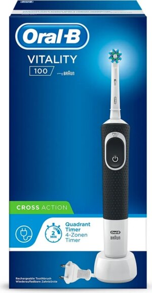 Електрична зубна щітка  Braun Oral-B Vitality 100 Cross Action Black + змінні насадки ORAL-B EB50 CrossAction 4 шт - Зображення 3