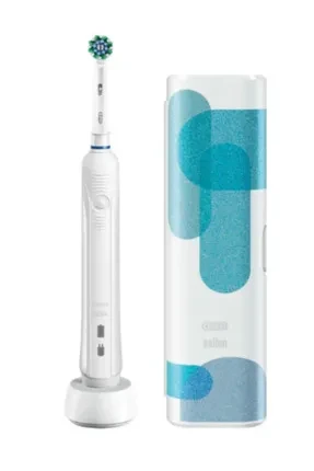 Електрична зубна щітка Braun Oral-B D16 PRO White Clean Edition з футляром з візерунком