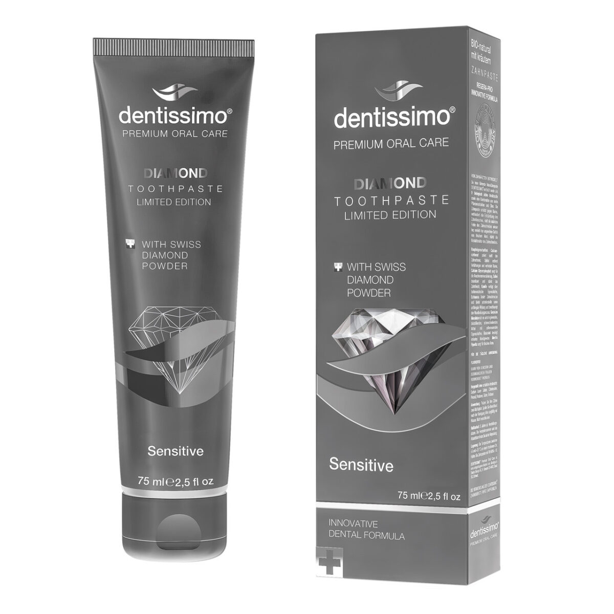 Зубная паста Dentissimo Diamond для чувствительных зубов с алмазной пудрой