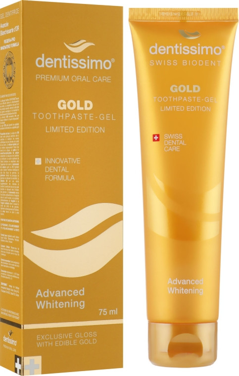 Зубна паста-гель Dentissimo GOLD Передове відбілювання ЗОЛОТА