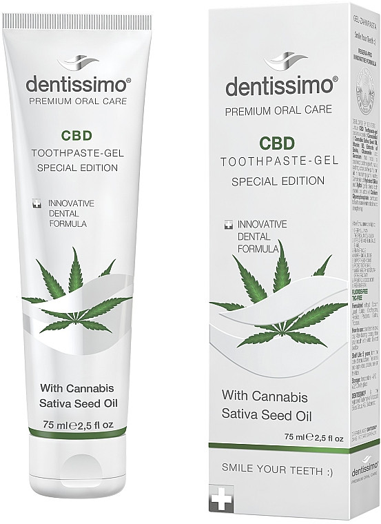 Зубна паста-гель Dentissimo Wite Cannabis з олією насіння конопель