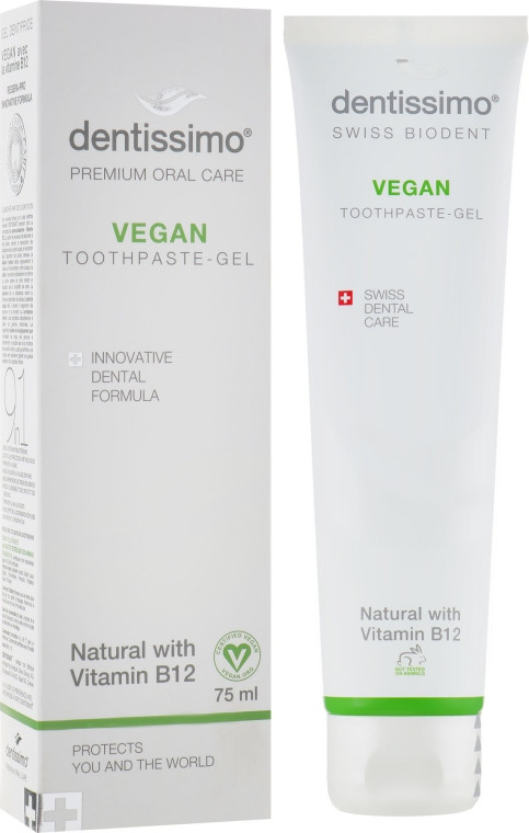 Зубна паста-гель Dentissimo ВЕГАН з вітаміном В12 VEGAN