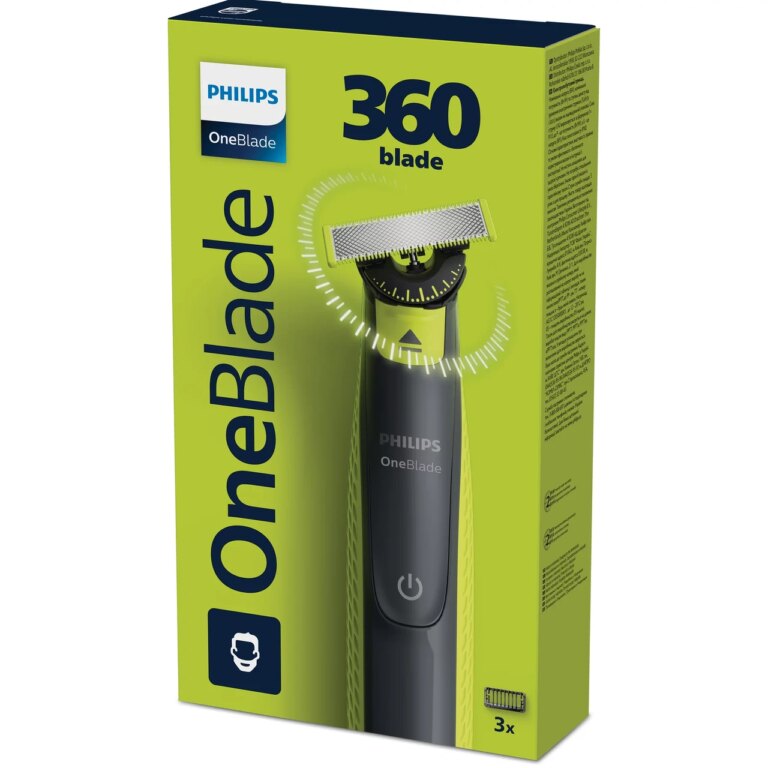 Електростанок Philips OneBlade 360 + 2 касети для чутливої шкіри