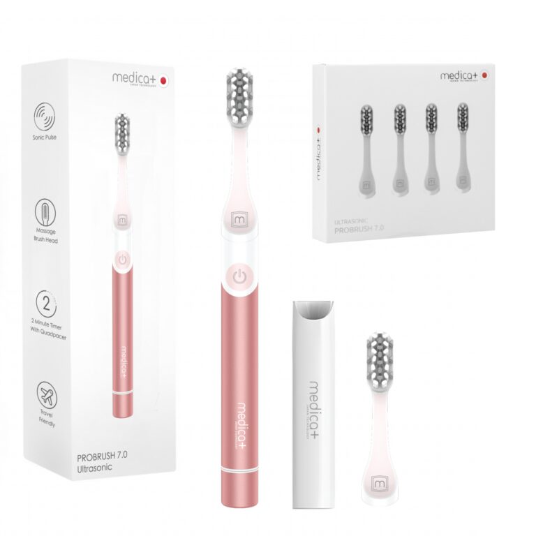 Звукова зубна щітка MEDICA+ ProBrush 7.0 Compact Pink + Насадки (4 шт) (Japan)