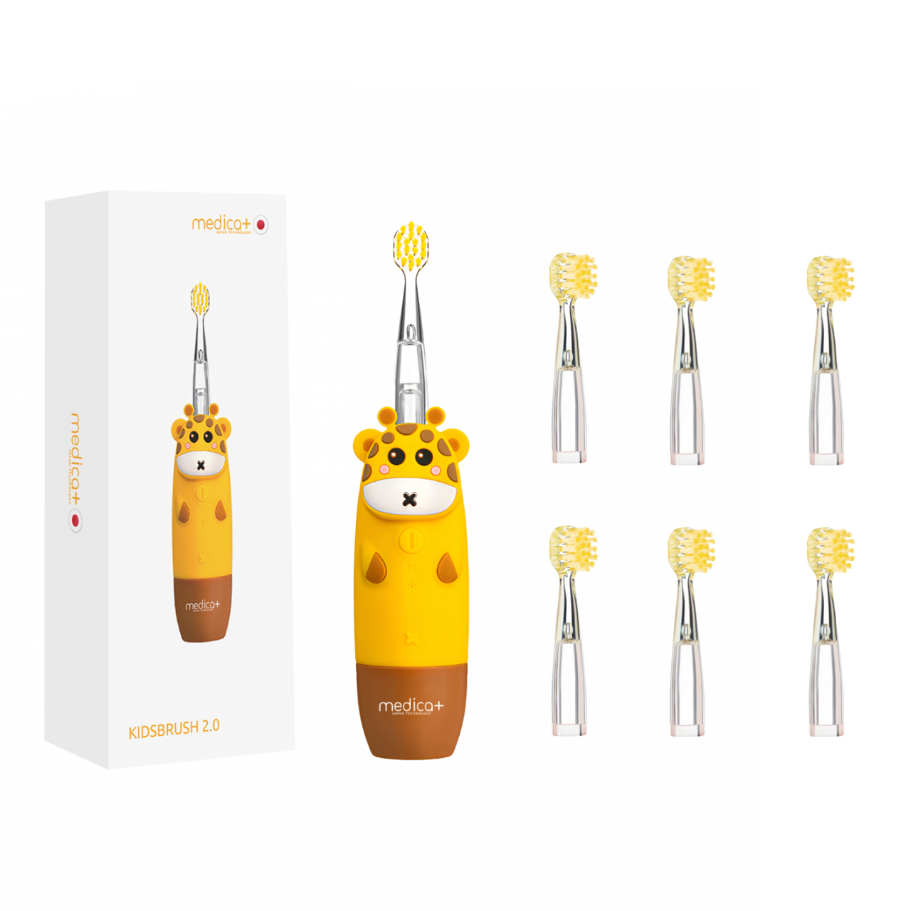 Дитяча зубна щітка MEDICA+ KidsBrush 2.0 Yellow + Насадки (6 шт) Дитяча зубна щітка MEDICA+ KidsBrush 2.0 Yellow + Насадки (6 шт)
