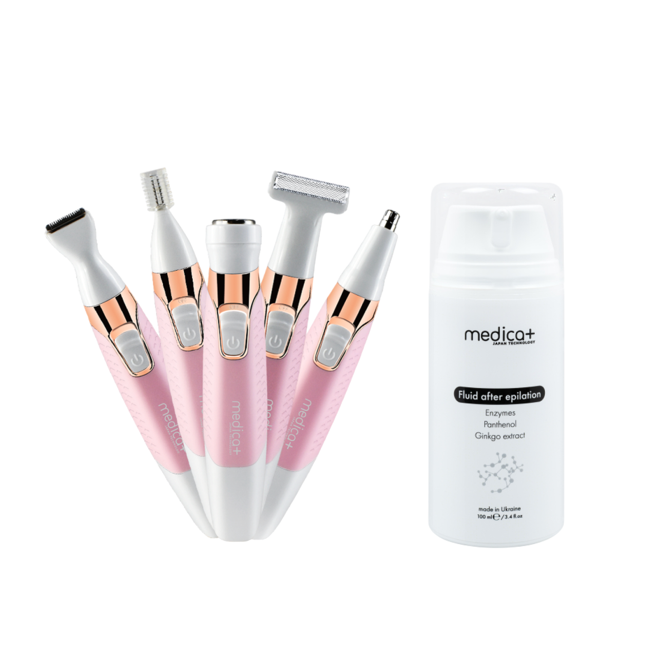 Набір Триммер Електростанок 5в1 MEDICA+ G-Trimmer 5v1 + Флюїд після епіляції MEDICA+ Fluid after epilation (Japan) Набір Триммер Електростанок 5в1 MEDICA+ G-Trimmer 5v1 + Флюїд після епіляції MEDICA+ Fluid after epilation (Japan)