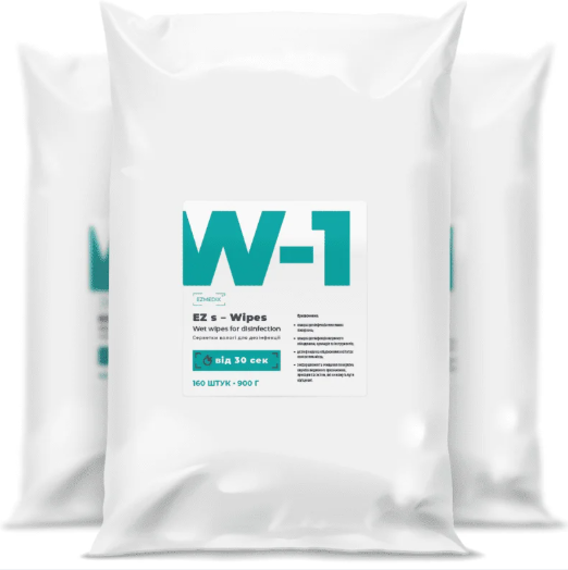 Серветки професійні спиртові EZ s – Wipes W-1 (в пакеті) 160шт