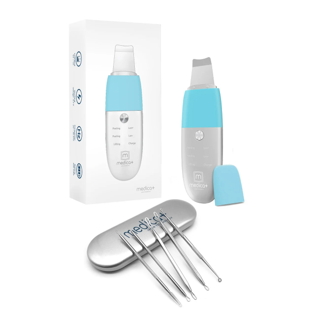 Набір Ультразвуковий скрабер для обличчя MEDICA+ Vibroskin 8.0 + інструмент для чищення обличчя (Japan)