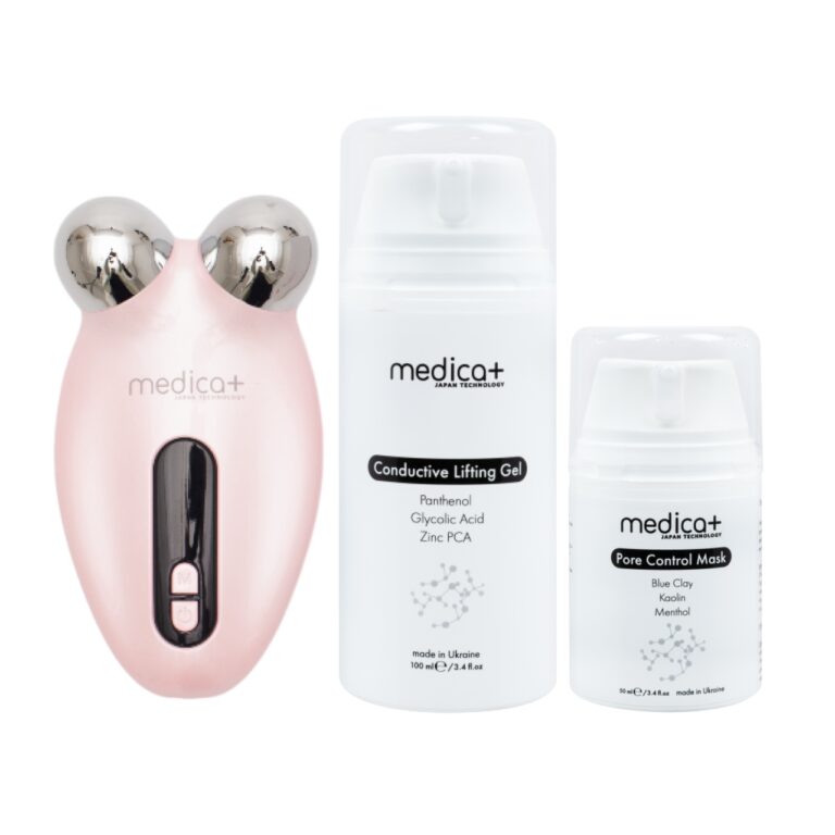 Набір Мікрострумовий ліфтинг Skin Lifting 6.0 pink + Струмопровідний гель Conductive Lifting Gel + Порозвужувальна маска для