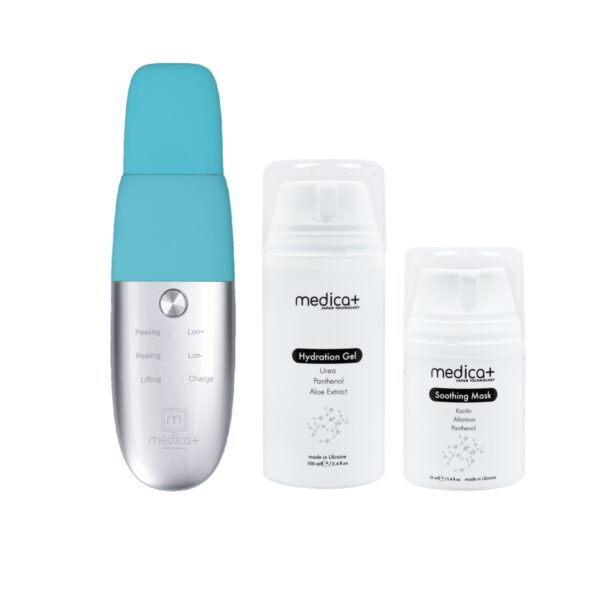 Набір Ультразвуковий скрабер для шкіри обличчя Vibroskin 8.0 + Гідратуючий гель Hydration Gel + Заспокійлива маска для обличчя