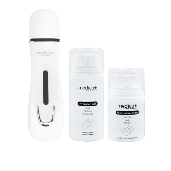 Набір Ультразвуковий скрабер для шкіри обличчя Vibroskin 5.0 + Гідратуючий гель Hydration Gel + Порозвужувальна маска для обличчя