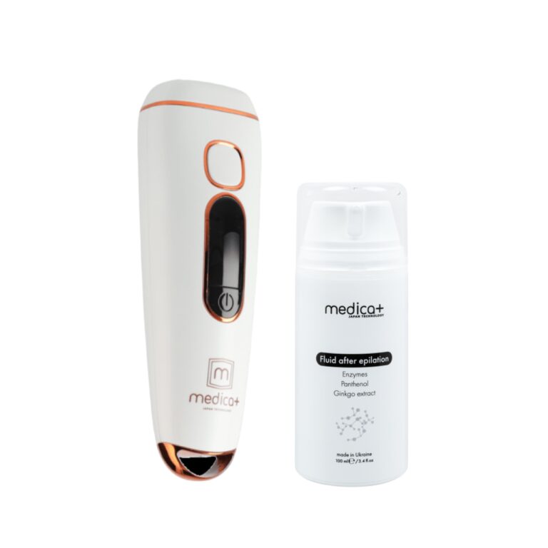 Набір Фотоепілятор Medica+ Haircleaner 5.0 IPL + Флюїд після епіляції Medica+ Fluid after epilation