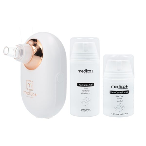 Набір Вакуумний очищувач шкіри та пор SKINCLEANER 7.0 + Гідратуючий гель Hydration Gel + Порозвужувальна маска для обличчя Pore
