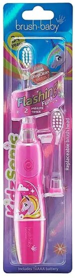 Электрическая зубная щетка brush-baby Flashing Fun Pink 3+ лет