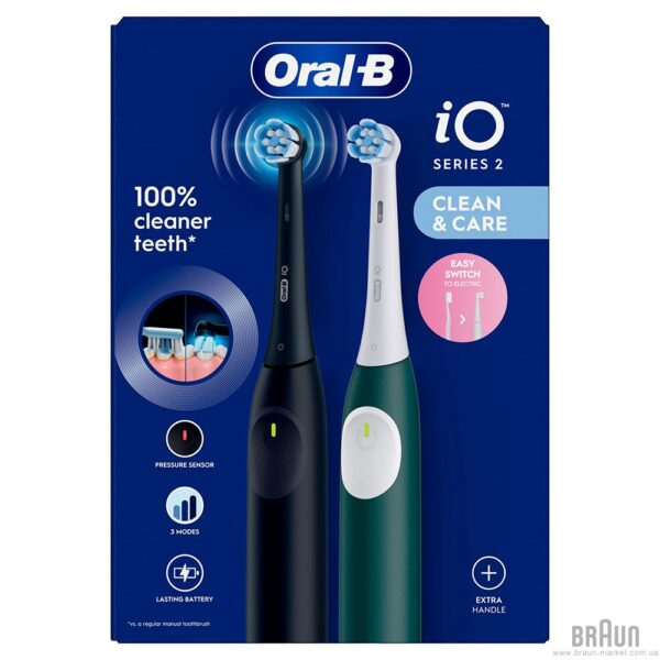 Набор электрических зубных щеток Braun Oral-B iO Series 2 Black + Green
